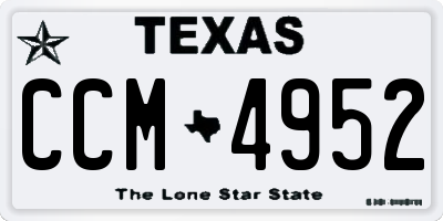 TX license plate CCM4952