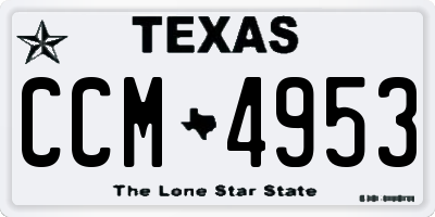 TX license plate CCM4953