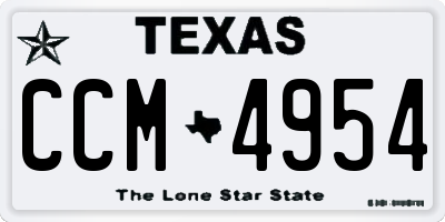 TX license plate CCM4954