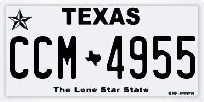 TX license plate CCM4955
