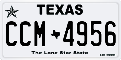 TX license plate CCM4956