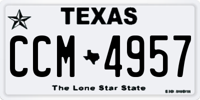 TX license plate CCM4957