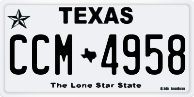 TX license plate CCM4958