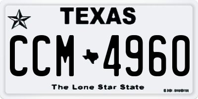 TX license plate CCM4960