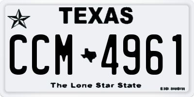 TX license plate CCM4961