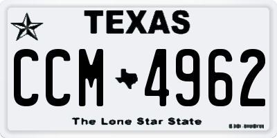 TX license plate CCM4962