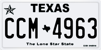 TX license plate CCM4963