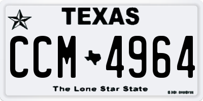 TX license plate CCM4964