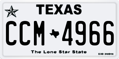 TX license plate CCM4966