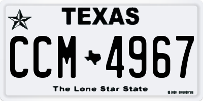 TX license plate CCM4967