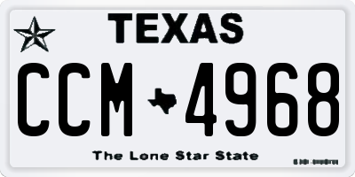 TX license plate CCM4968