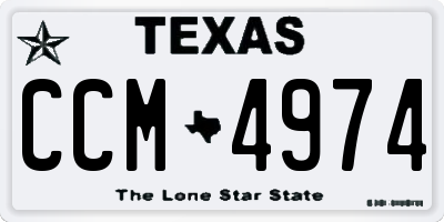 TX license plate CCM4974