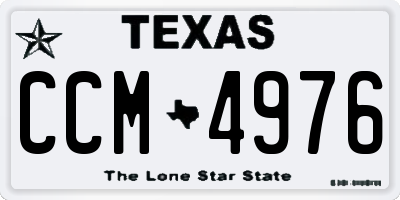 TX license plate CCM4976