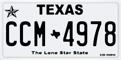 TX license plate CCM4978