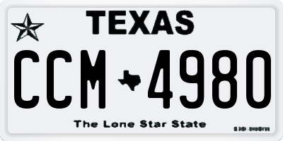 TX license plate CCM4980