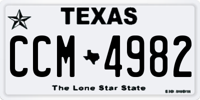 TX license plate CCM4982