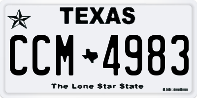 TX license plate CCM4983