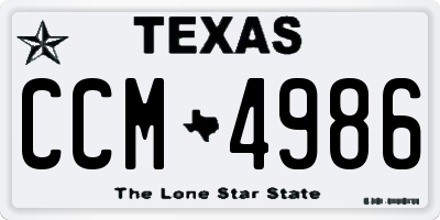 TX license plate CCM4986
