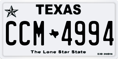 TX license plate CCM4994