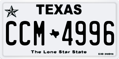 TX license plate CCM4996