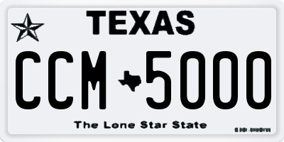 TX license plate CCM5000