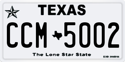 TX license plate CCM5002