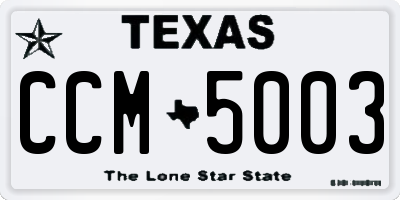 TX license plate CCM5003