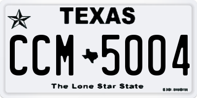 TX license plate CCM5004