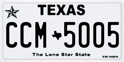 TX license plate CCM5005