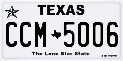 TX license plate CCM5006