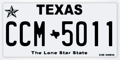 TX license plate CCM5011