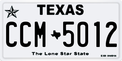 TX license plate CCM5012
