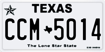 TX license plate CCM5014