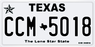 TX license plate CCM5018
