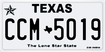 TX license plate CCM5019