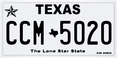 TX license plate CCM5020