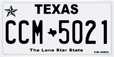TX license plate CCM5021
