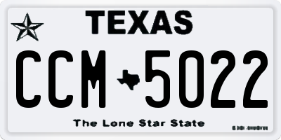TX license plate CCM5022