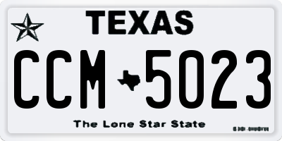 TX license plate CCM5023