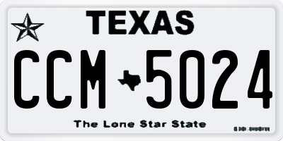 TX license plate CCM5024