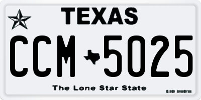 TX license plate CCM5025