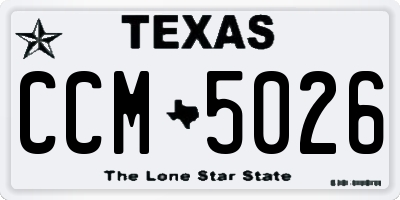 TX license plate CCM5026