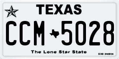 TX license plate CCM5028