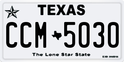TX license plate CCM5030