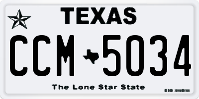 TX license plate CCM5034
