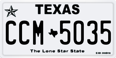 TX license plate CCM5035