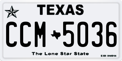 TX license plate CCM5036