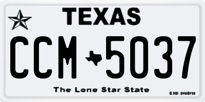 TX license plate CCM5037