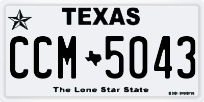 TX license plate CCM5043