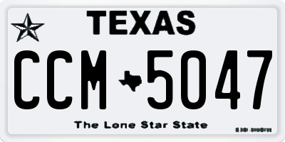 TX license plate CCM5047